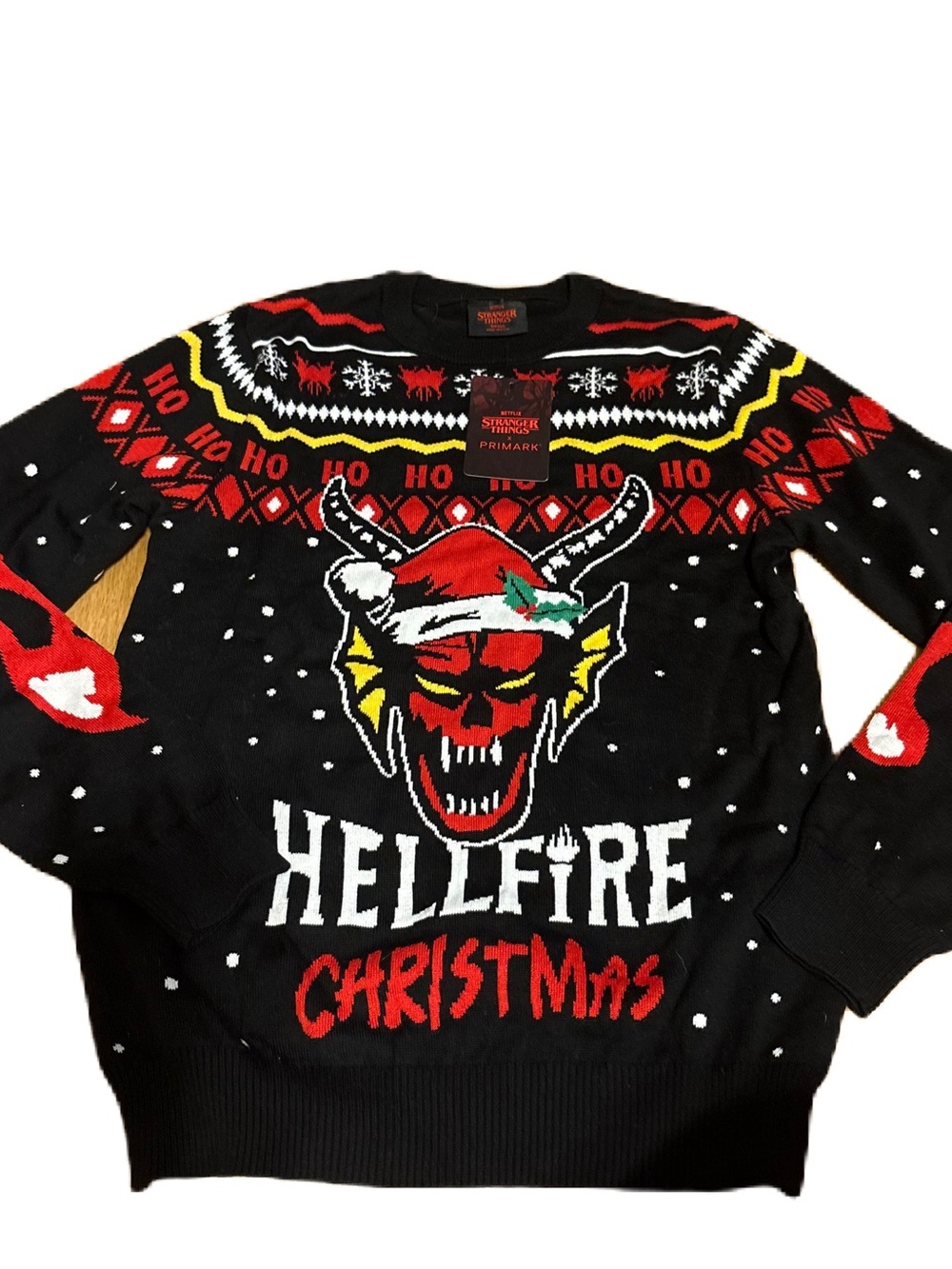 Netflix Stranger Things 'Hellfire Christmas' Crewneck Sweater NEW Ugly Christmas